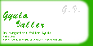 gyula valler business card